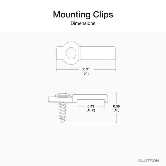 Lutron Lumaris Tape Light Mounting Clips – 20-Pack | LU-MK1