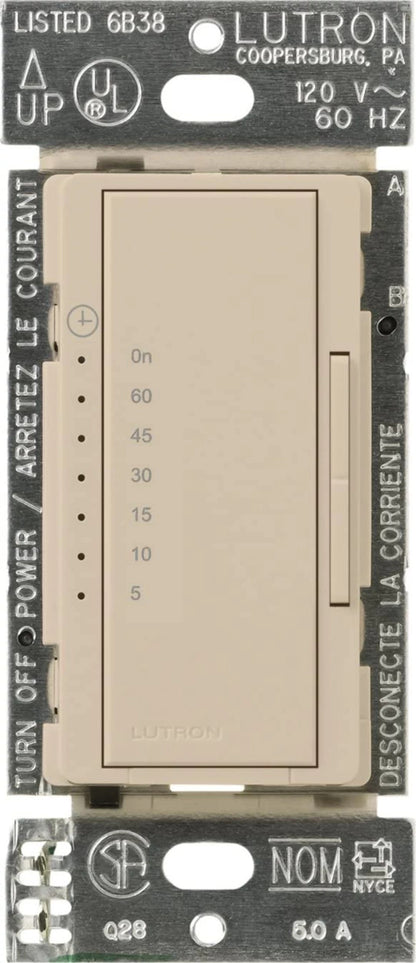 Lutron Maestro Countdown Timer - 600W/3A Fan, Neutral Required | MA-T51MN