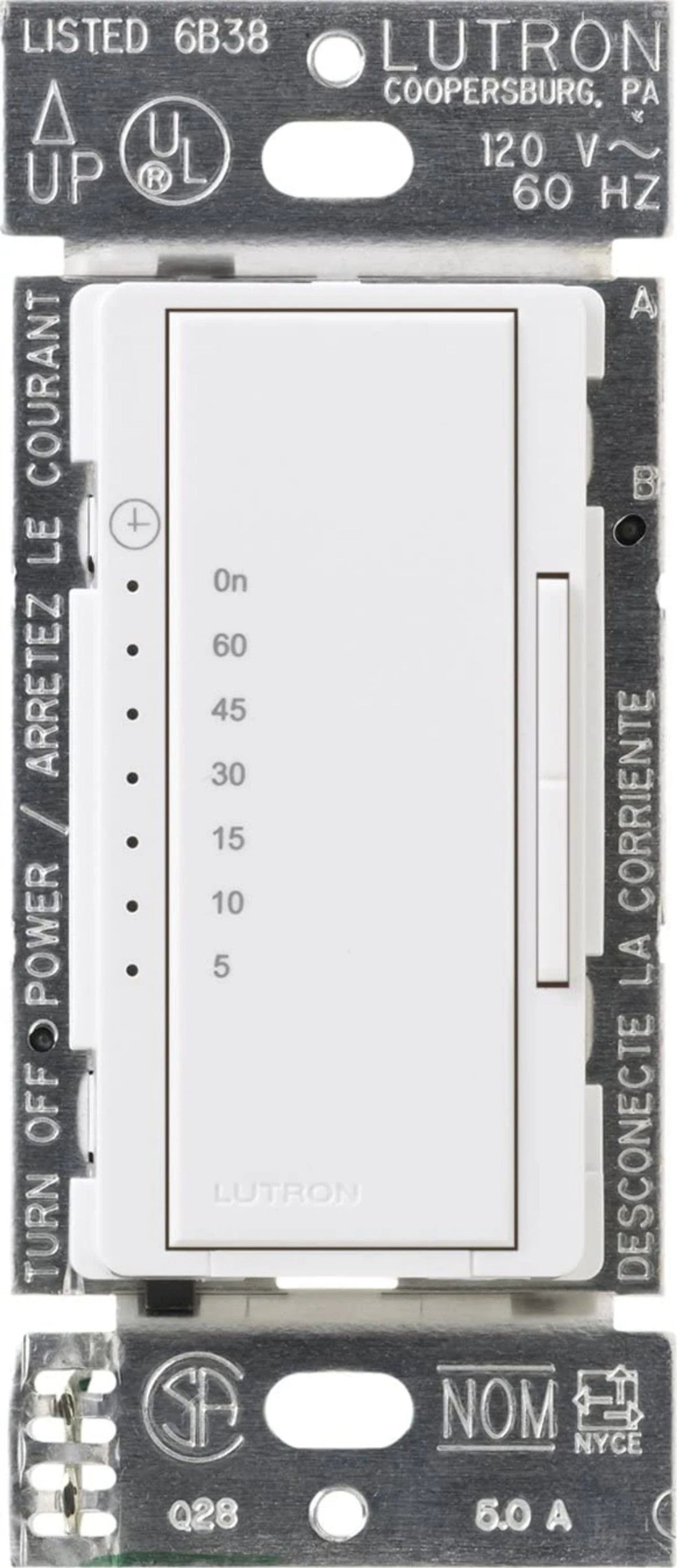 Lutron Maestro Countdown Timer - 600W/3A Fan, Neutral Required | MA-T51MN