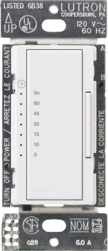 Lutron Maestro Countdown Timer - 600W/3A Fan, Neutral Required | MA-T51MN