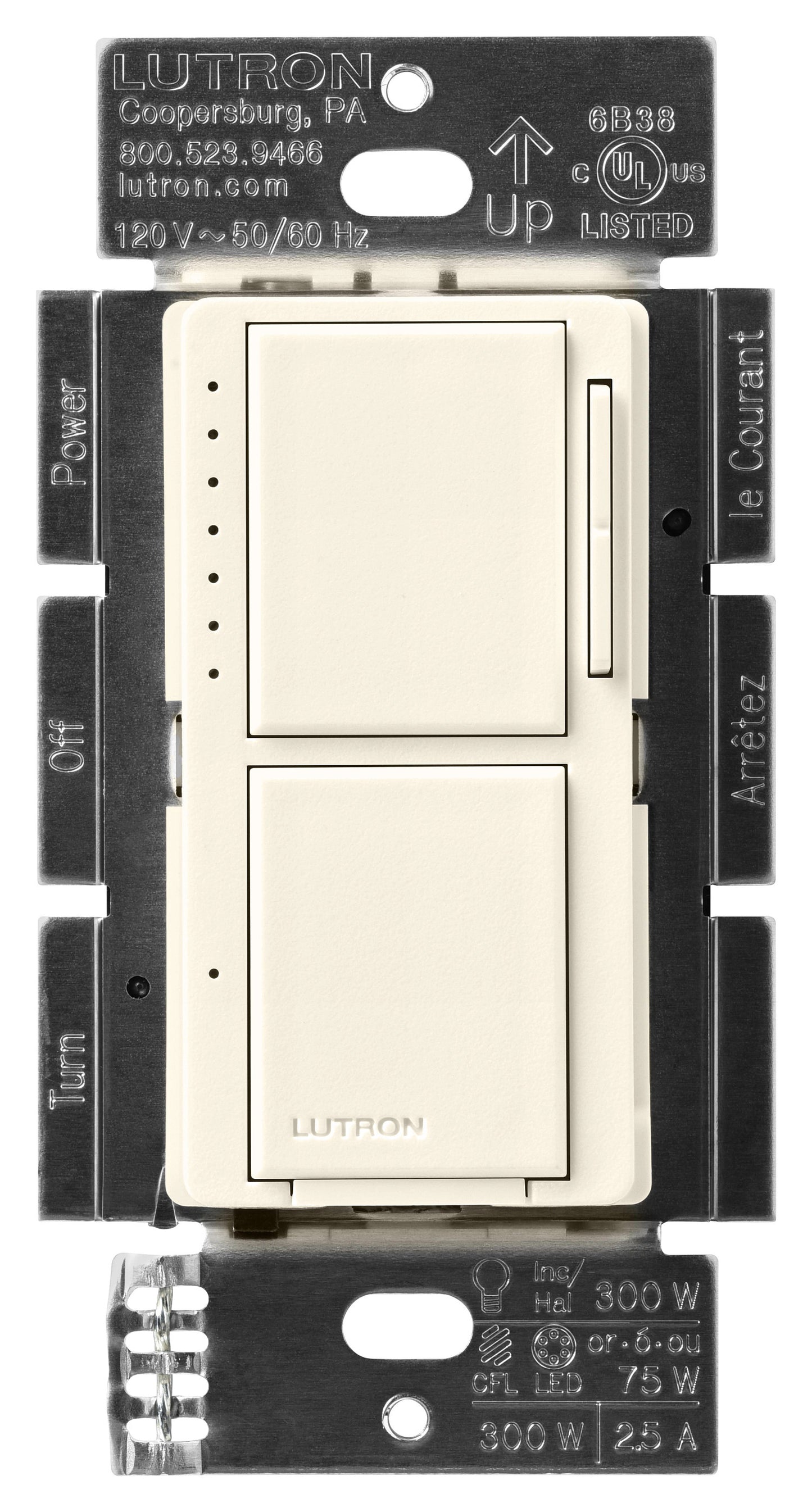Lutron Maestro Dual Control - LED+ Dimmer & On/Off Switch | MACL-L3S25