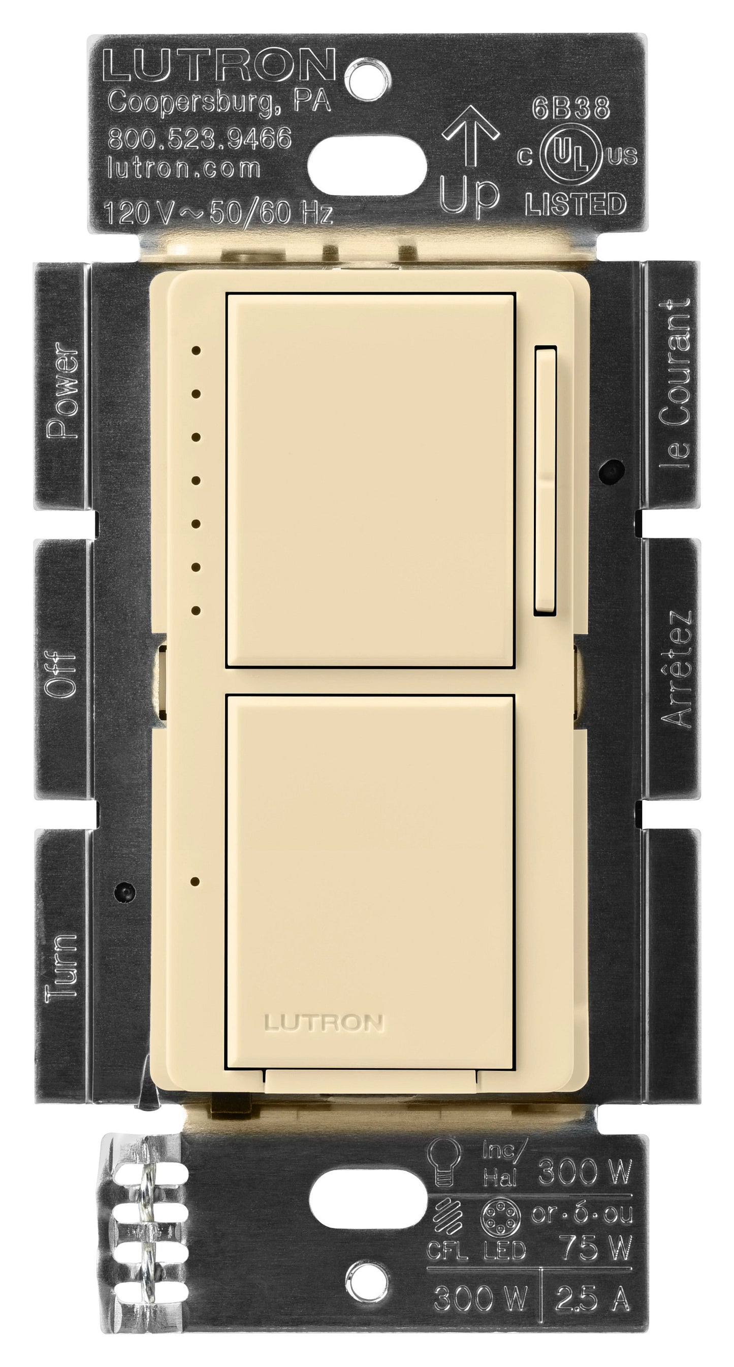 Lutron Maestro Dual Control - LED+ Dimmer & On/Off Switch | MACL-L3S25