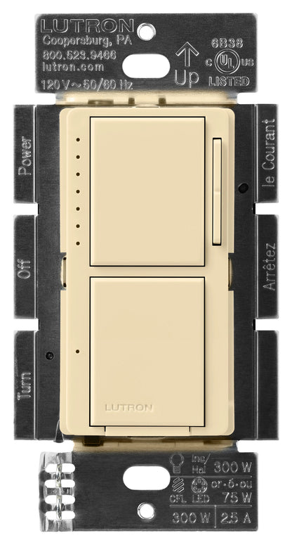Lutron Maestro Dual Control - LED+ Dimmer & On/Off Switch | MACL-L3S25