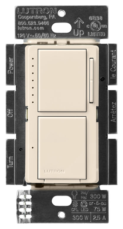 Lutron Maestro Dual Control - LED+ Dimmer & On/Off Switch | MACL-L3S25