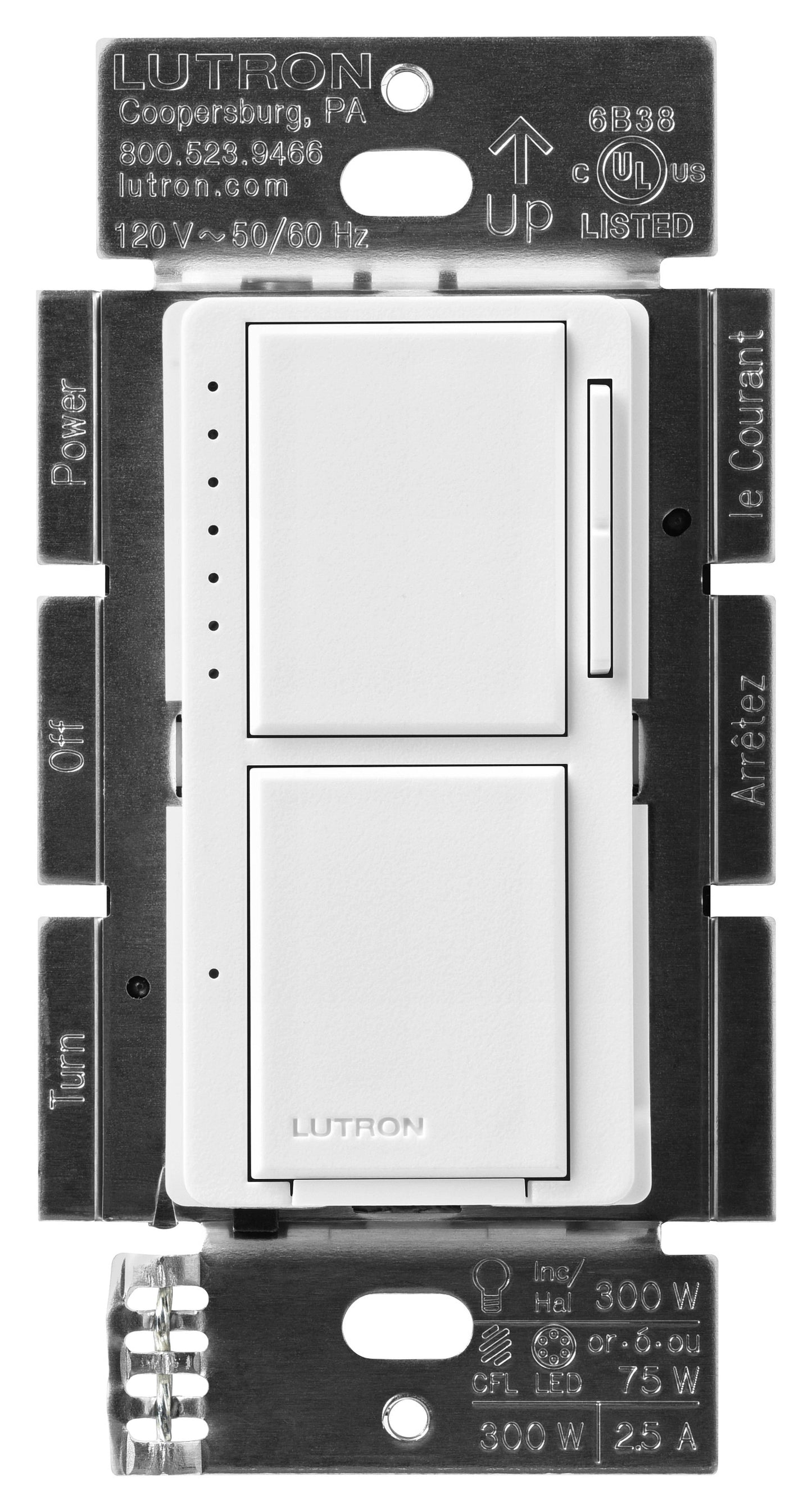 Lutron Maestro Dual Control - LED+ Dimmer & On/Off Switch | MACL-L3S25