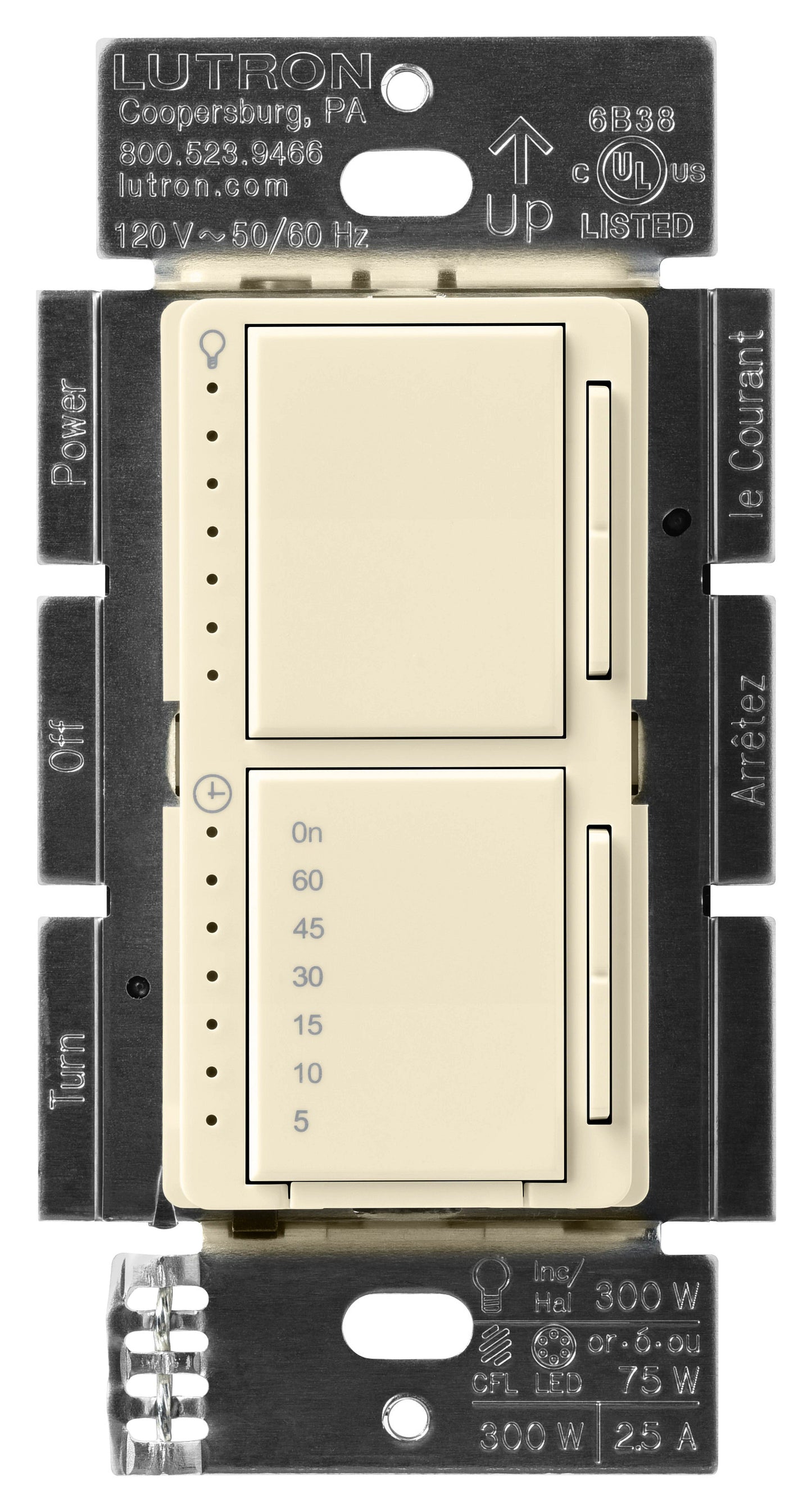 Lutron Maestro Dual Control - LED+ Dimmer & Countdown Timer | MACL-L3T251