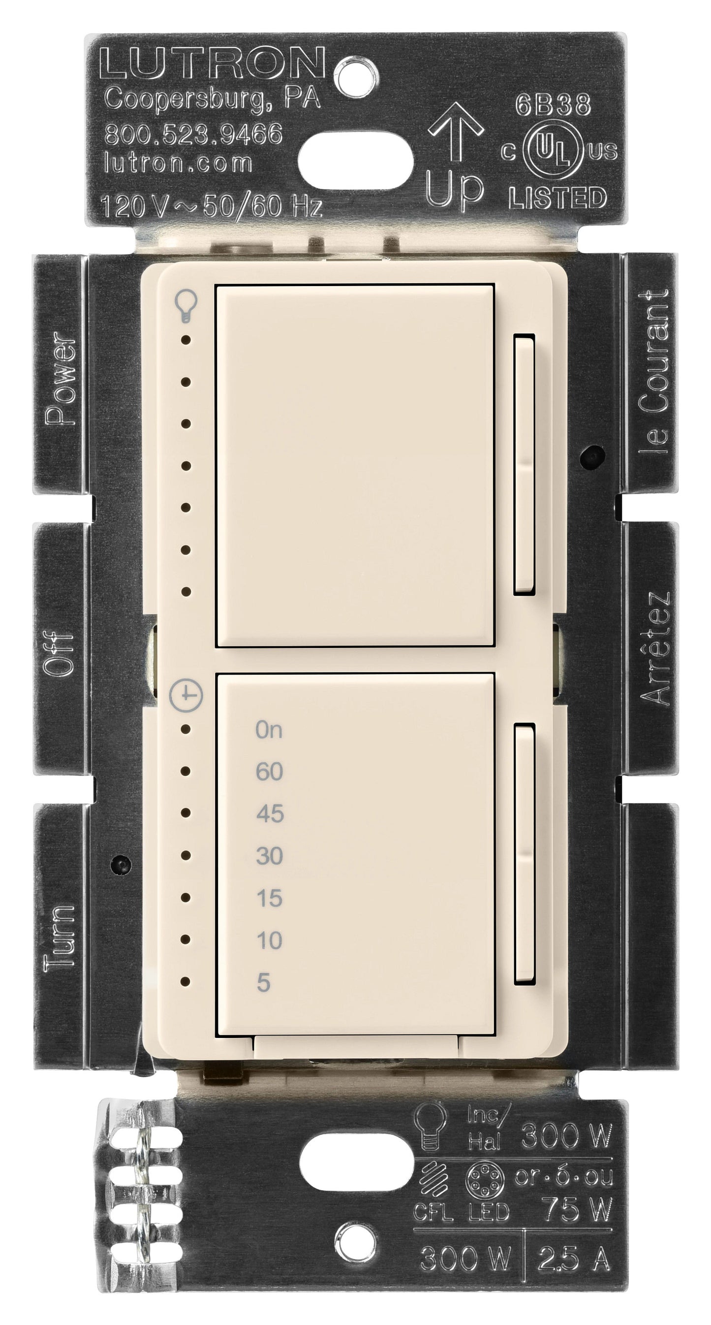 Lutron Maestro Dual Control - LED+ Dimmer & Countdown Timer | MACL-L3T251
