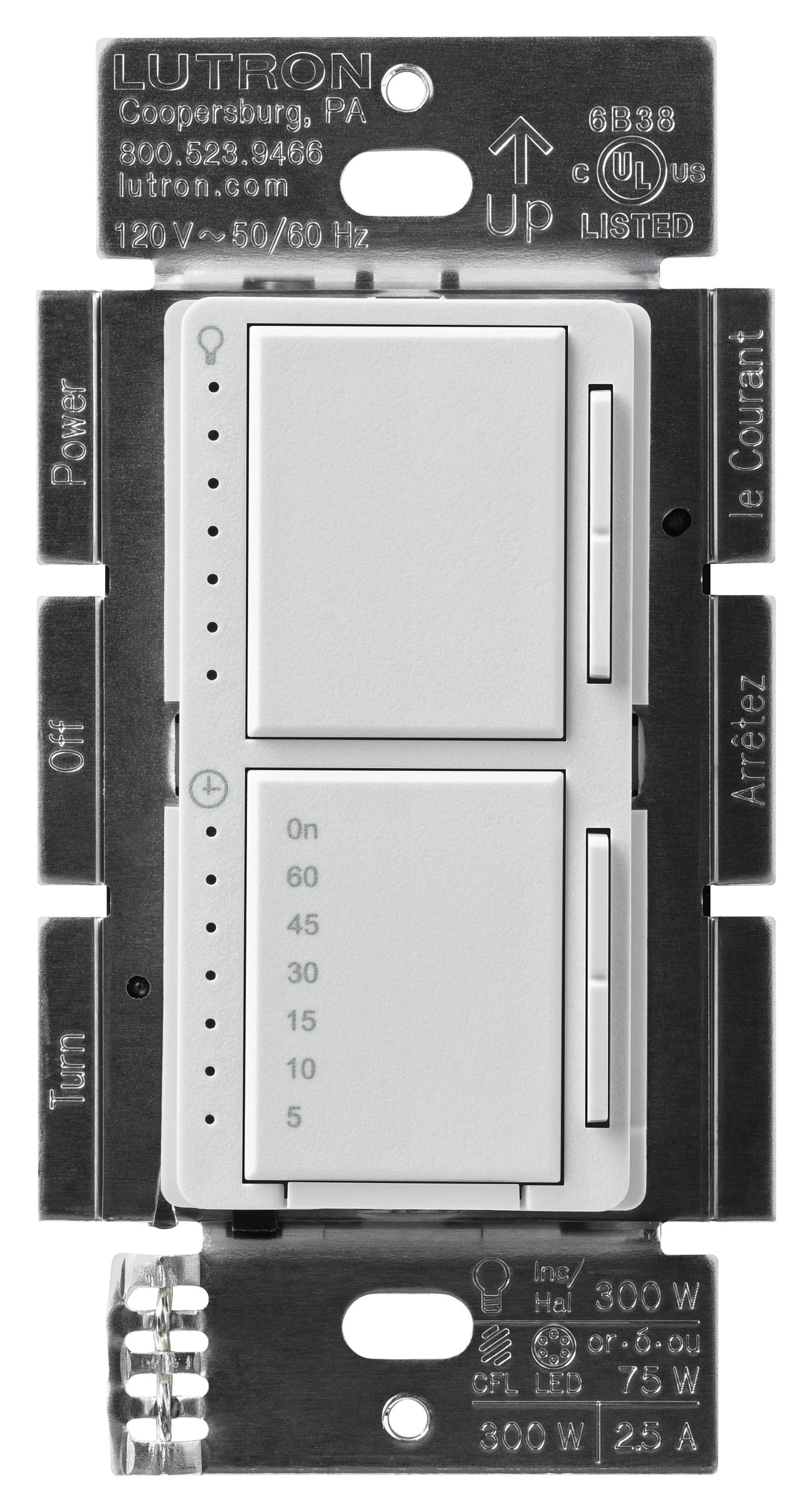 Lutron Maestro Dual Control - LED+ Dimmer & Countdown Timer | MACL-L3T251