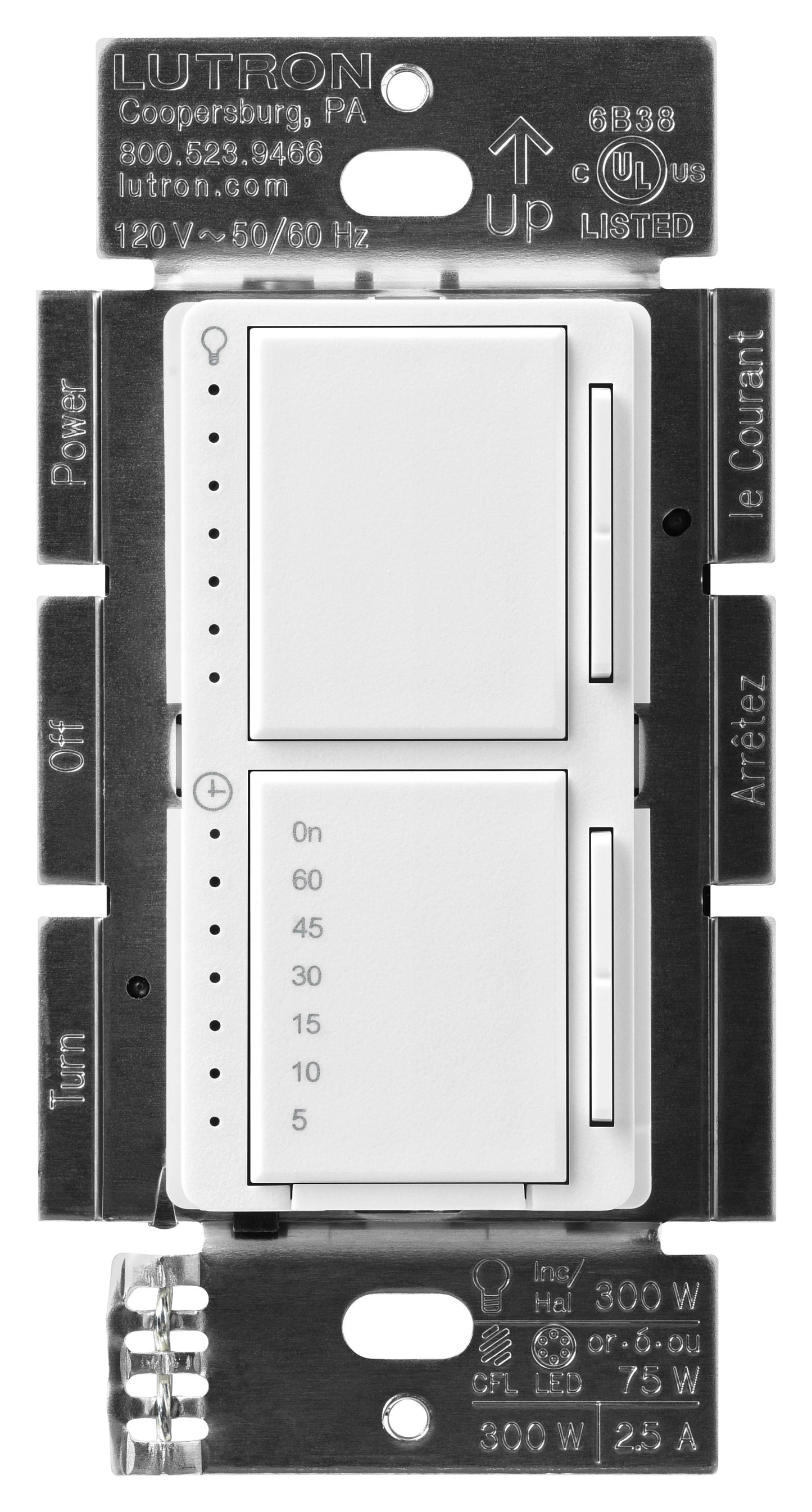 Lutron Maestro Dual Control - LED+ Dimmer & Countdown Timer | MACL-L3T251