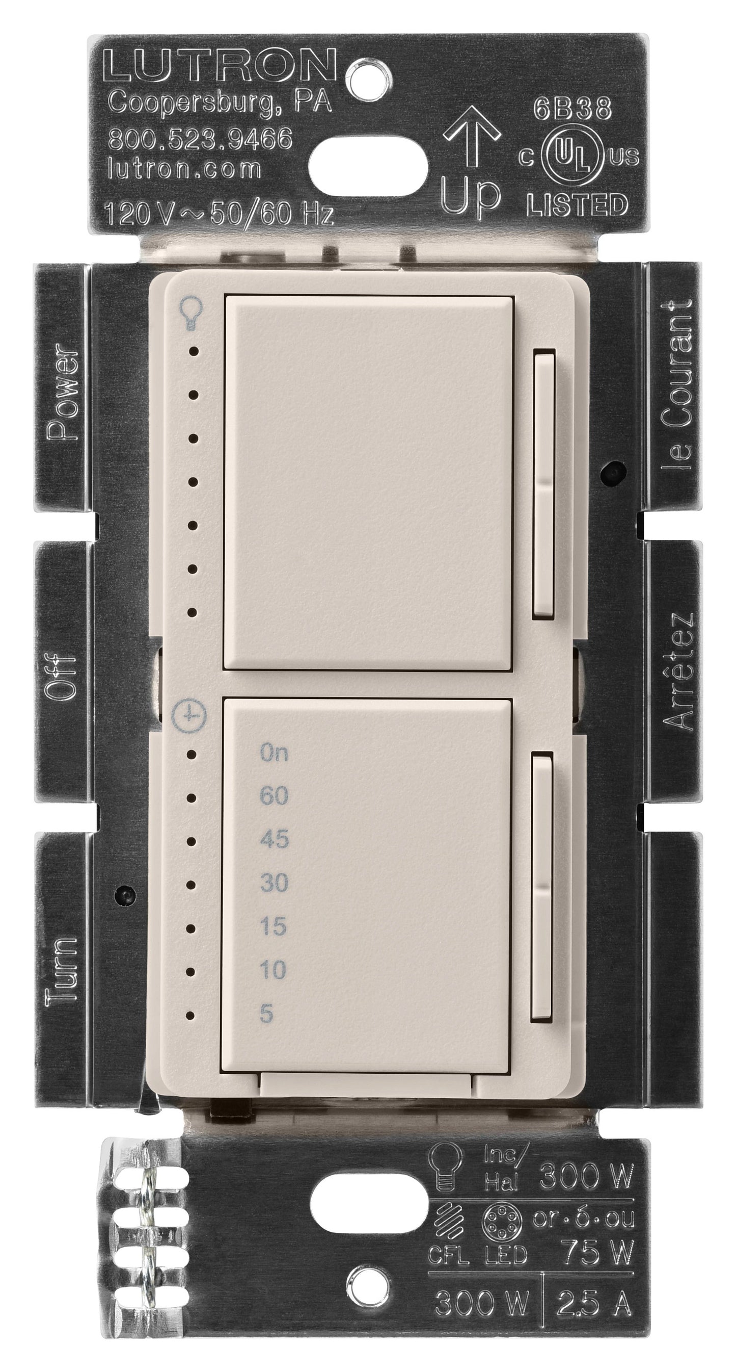 Lutron Maestro Dual Control - LED+ Dimmer & Countdown Timer | MACL-L3T251