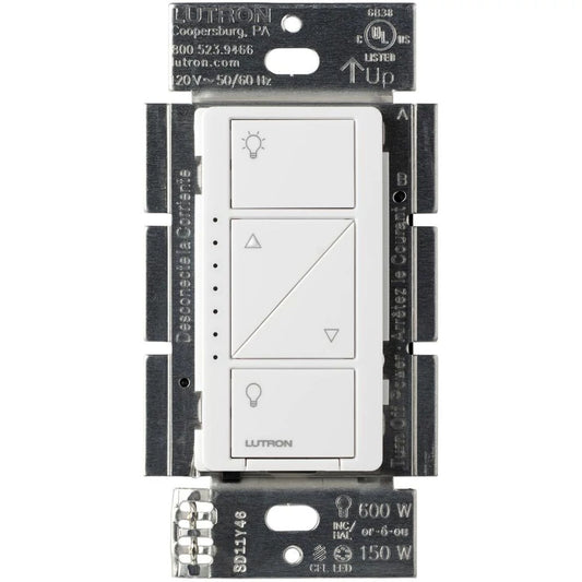 Lutron Caseta Wireless Smart Lighting Dimmer Switch, 120V, 150 W LED, White