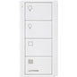 Product Display Visual of the SKU: PJ2-4B-TSW-S21 for Marketing of theLutron Pico Smart Remote, 4-Button 2-Group Control (Light and Shade Icons) | PJ2-4B-XX-S21
