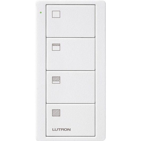 Product Display Visual of the SKU: PJ2-4B-TSW-S31 for Marketing of theLutron Pico Smart Remote, 4-Button Scene Control (Shade Icons) | PJ2-4B-XX-S31