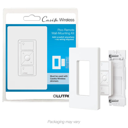 Lutron 3-button raise/lower w/wallplate and wallbox adapter | PJ2-WALL-WH-L01C