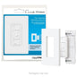 Lutron 3-button raise/lower w/wallplate and wallbox adapter | PJ2-WALL-WH-L01C