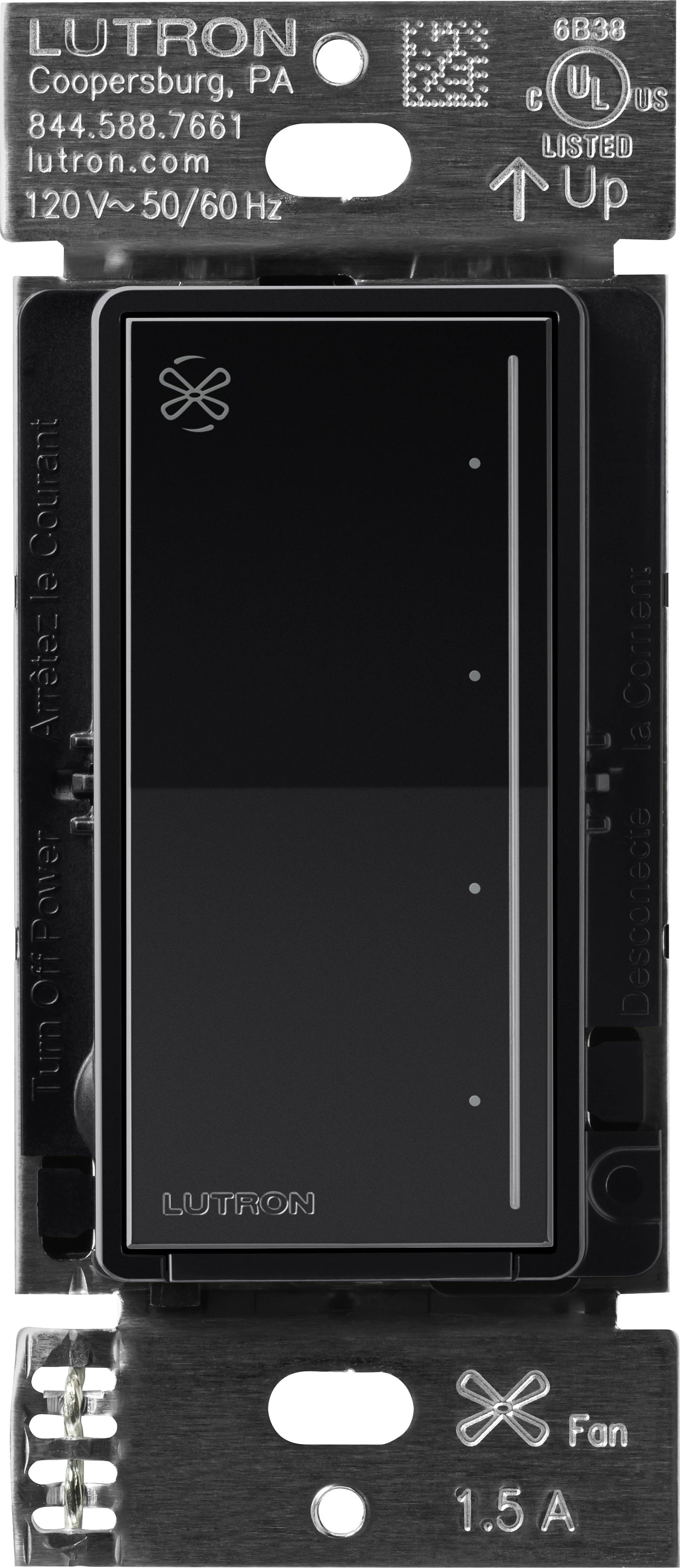 Lutron RadioRA 3 Sunnata Touch Fan Control 1.5A AC Motor Clear Connect Type X - Neutral Required  | RRST-ANF