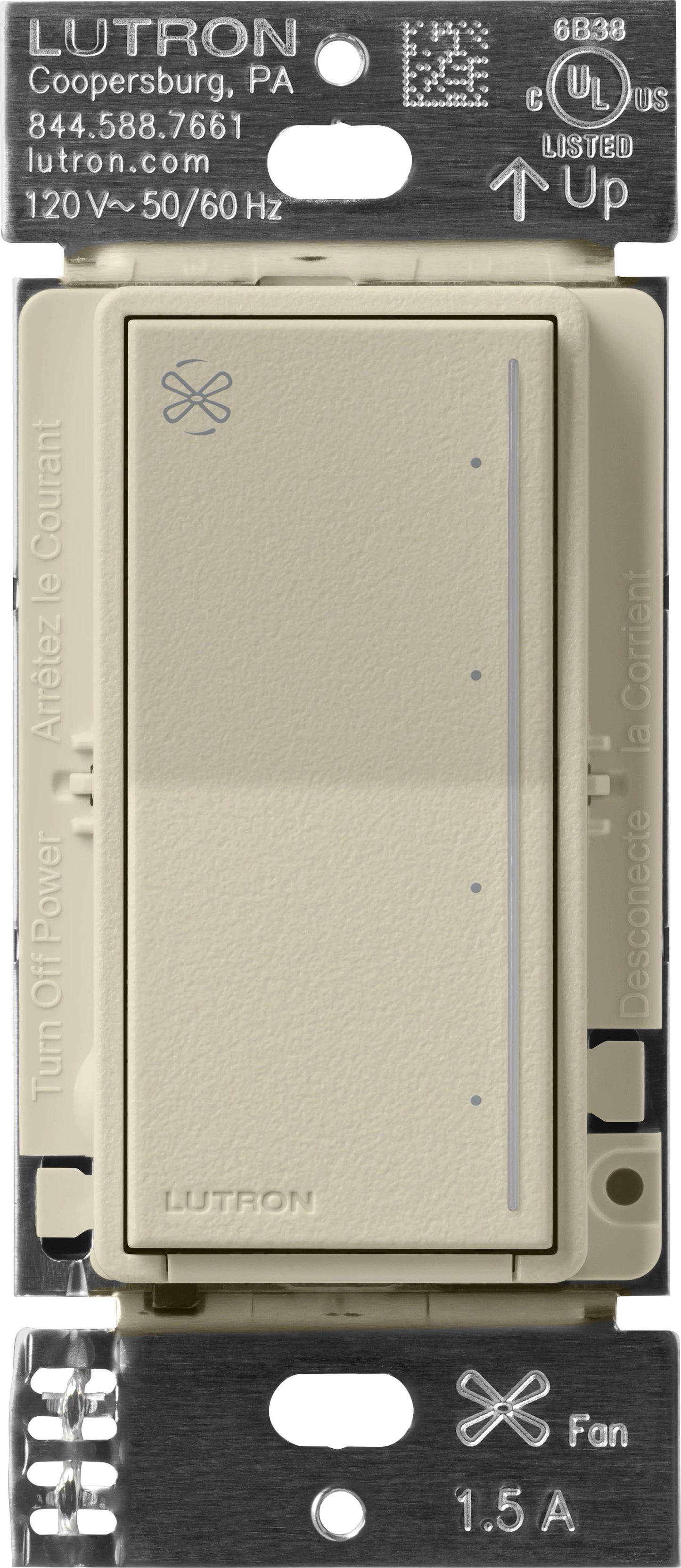 Lutron RadioRA 3 Sunnata Touch Fan Control 1.5A AC Motor Clear Connect Type X - Neutral Required  | RRST-ANF
