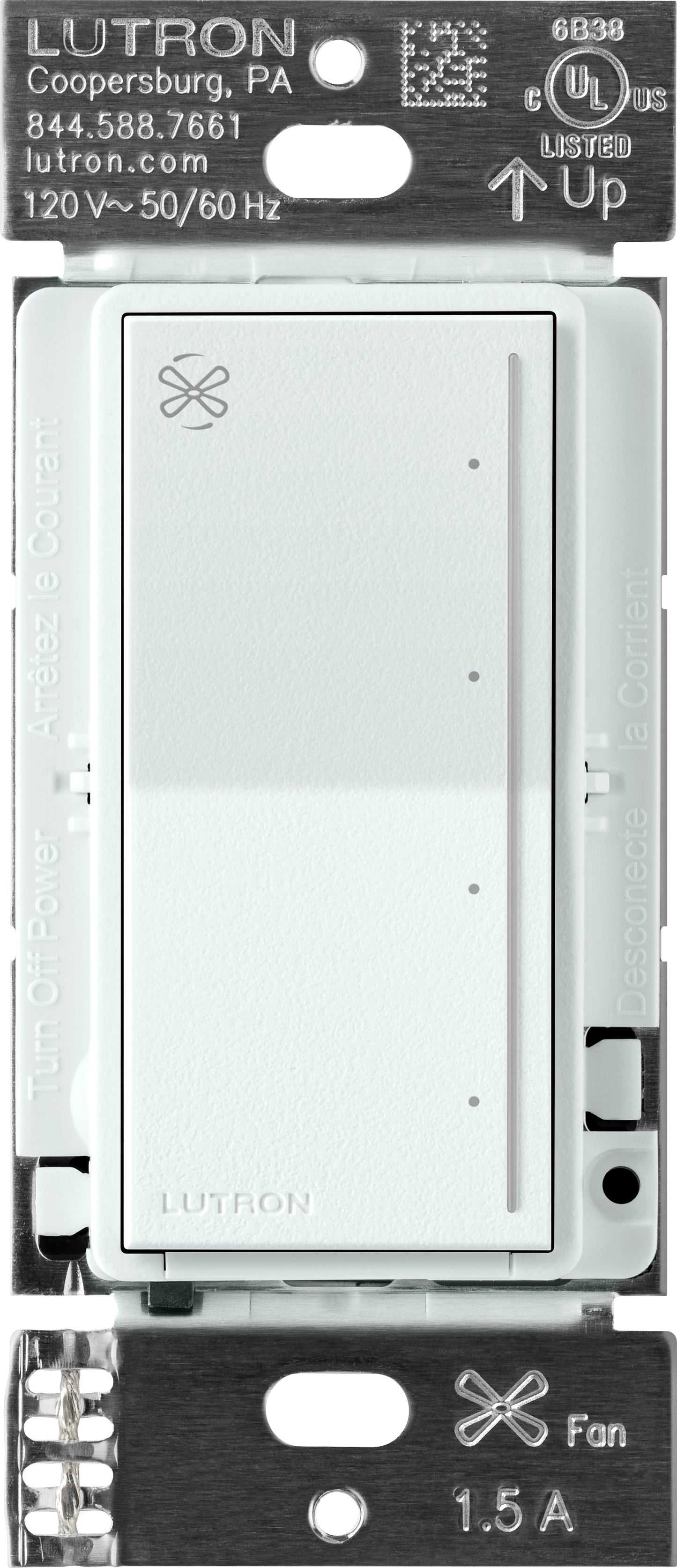 Lutron RadioRA 3 Sunnata Touch Fan Control 1.5A AC Motor Clear Connect Type X - Neutral Required  | RRST-ANF