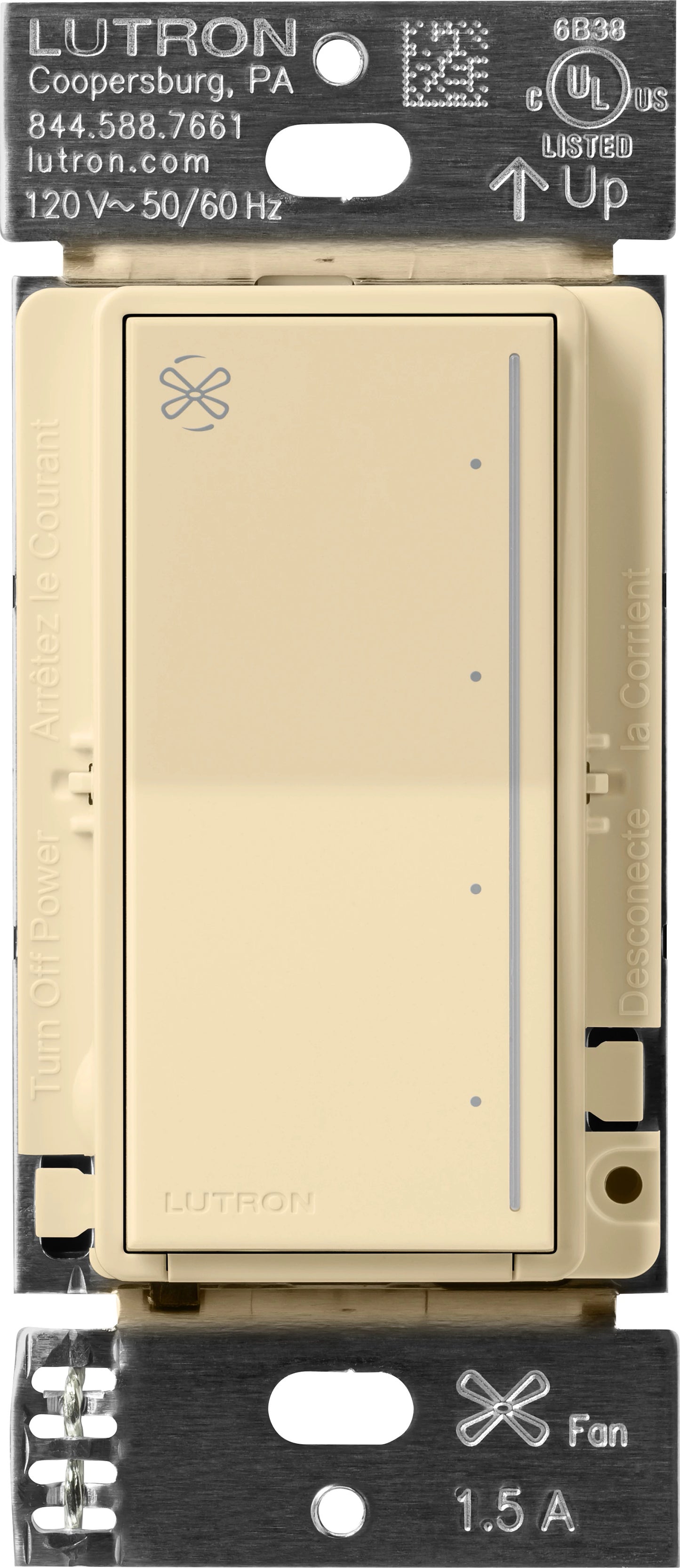 Lutron RadioRA 3 Sunnata Touch Fan Control 1.5A AC Motor Clear Connect Type X - Neutral Required  | RRST-ANF