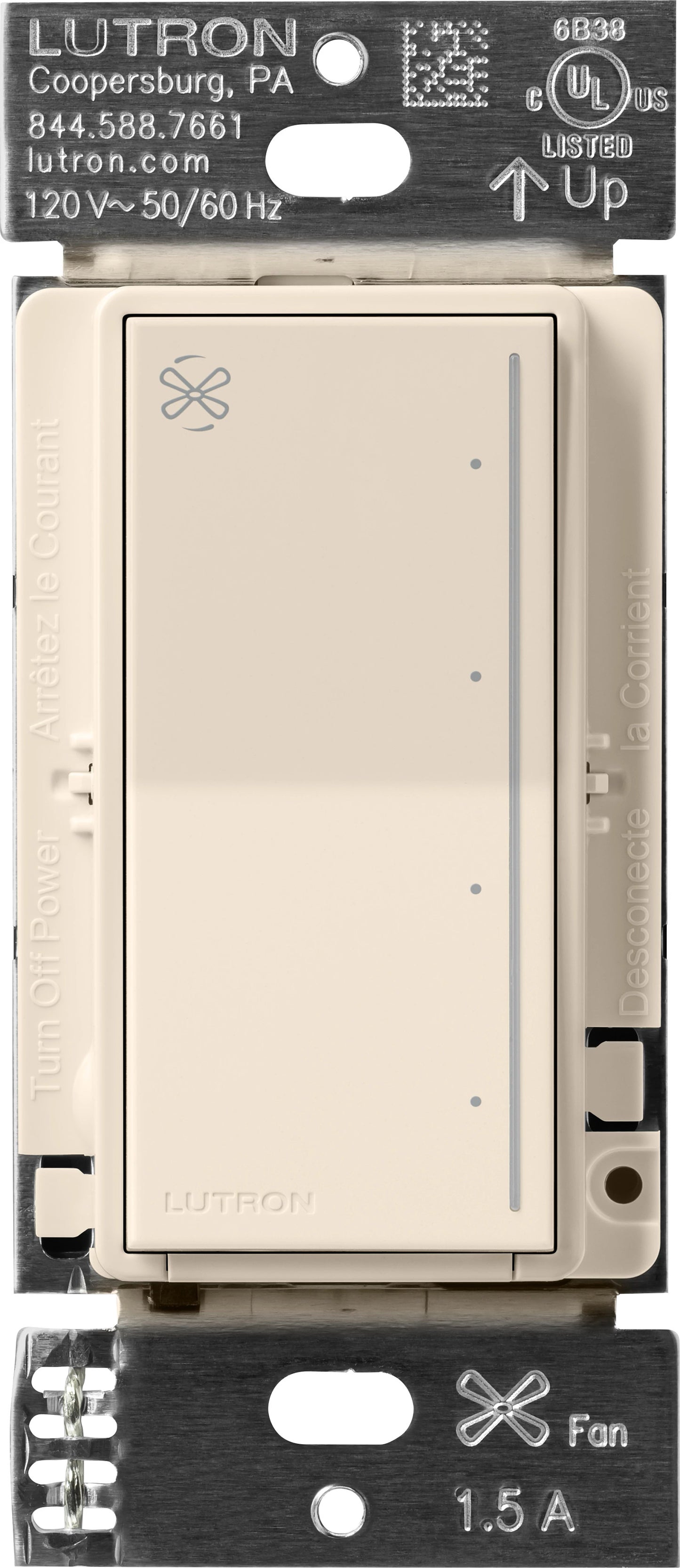 Lutron RadioRA 3 Sunnata Touch Fan Control 1.5A AC Motor Clear Connect Type X - Neutral Required  | RRST-ANF