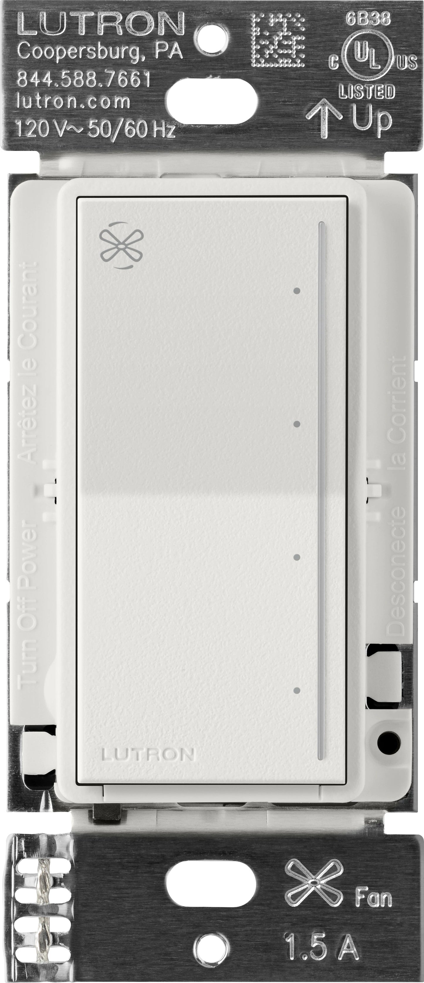 Lutron RadioRA 3 Sunnata Touch Fan Control 1.5A AC Motor Clear Connect Type X - Neutral Required  | RRST-ANF