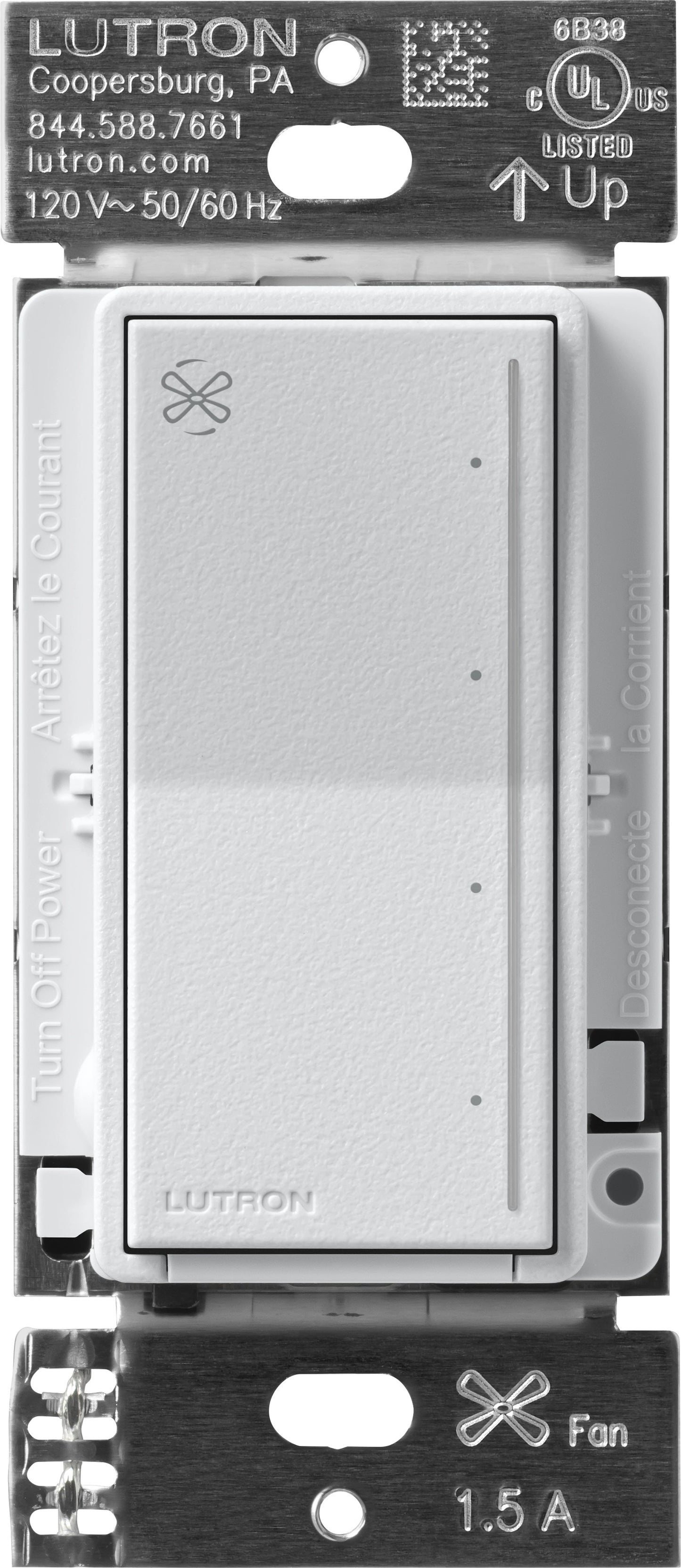 Lutron RadioRA 3 Sunnata Touch Fan Control 1.5A AC Motor Clear Connect Type X - Neutral Required  | RRST-ANF
