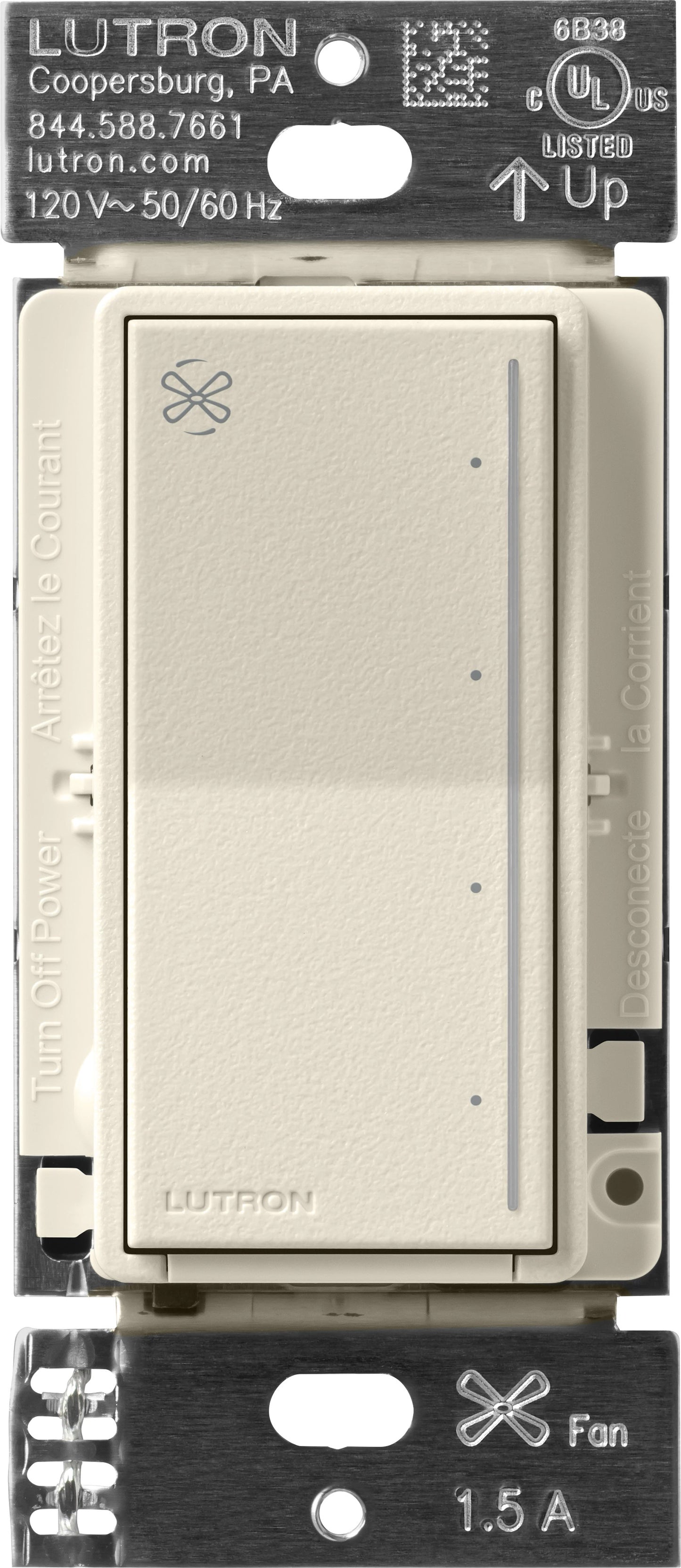 Lutron RadioRA 3 Sunnata Touch Fan Control 1.5A AC Motor Clear Connect Type X - Neutral Required  | RRST-ANF