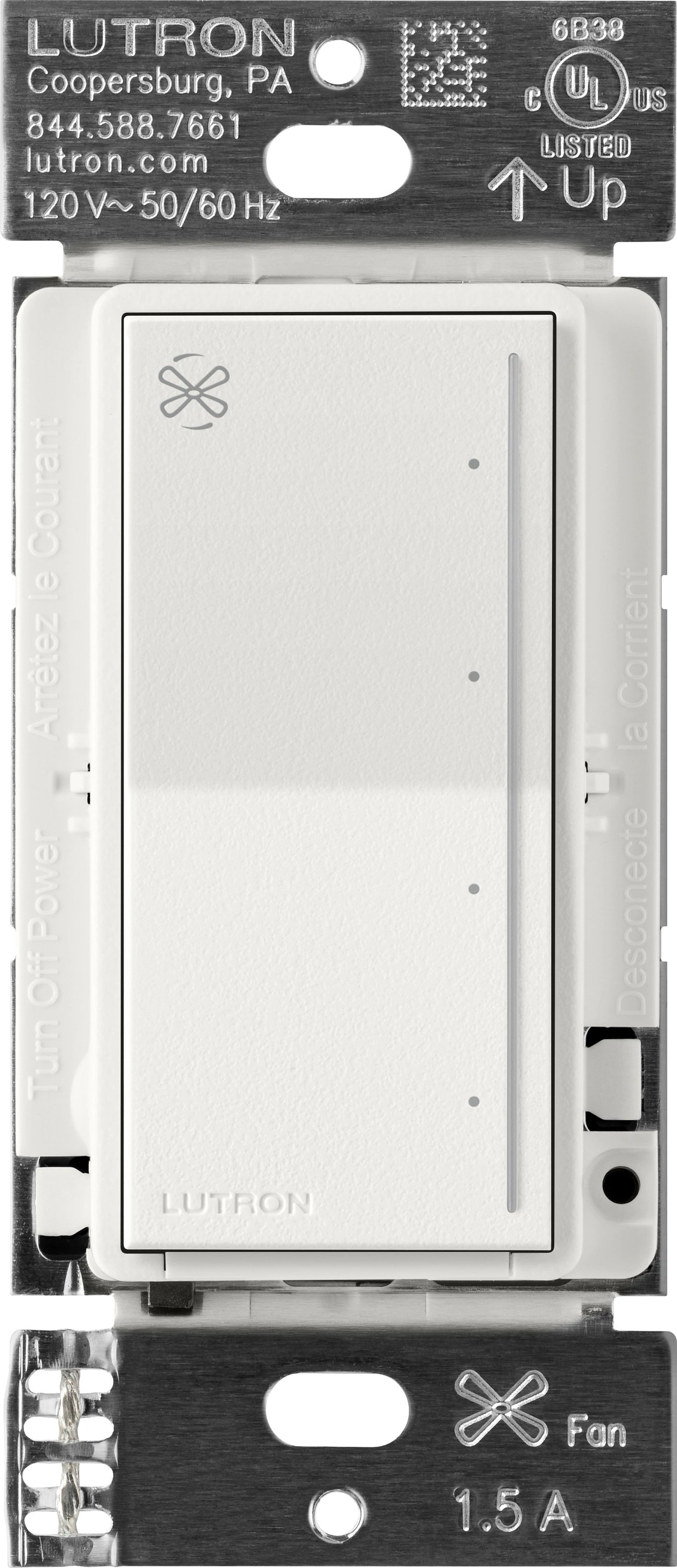 Lutron RadioRA 3 Sunnata Touch Fan Control 1.5A AC Motor Clear Connect Type X - Neutral Required  | RRST-ANF