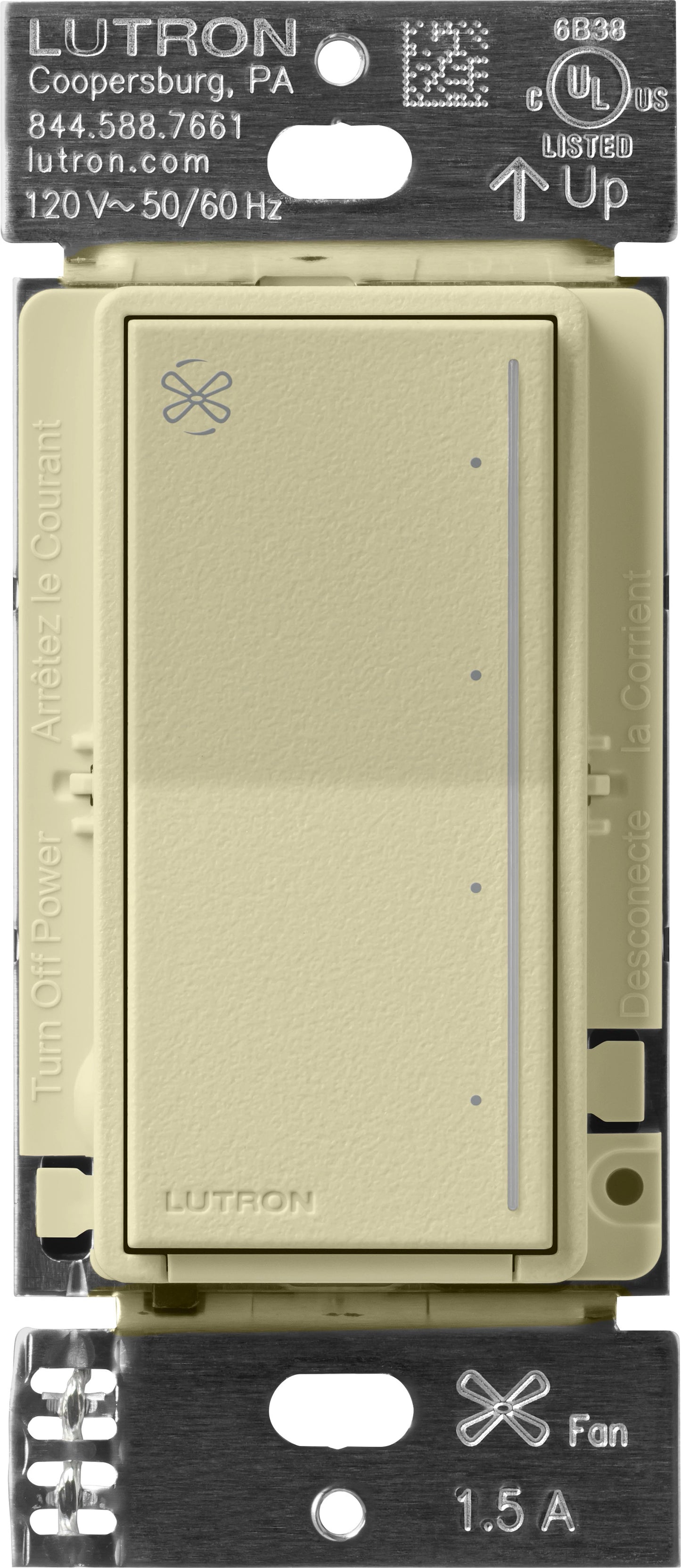 Lutron RadioRA 3 Sunnata Touch Fan Control 1.5A AC Motor Clear Connect Type X - Neutral Required  | RRST-ANF