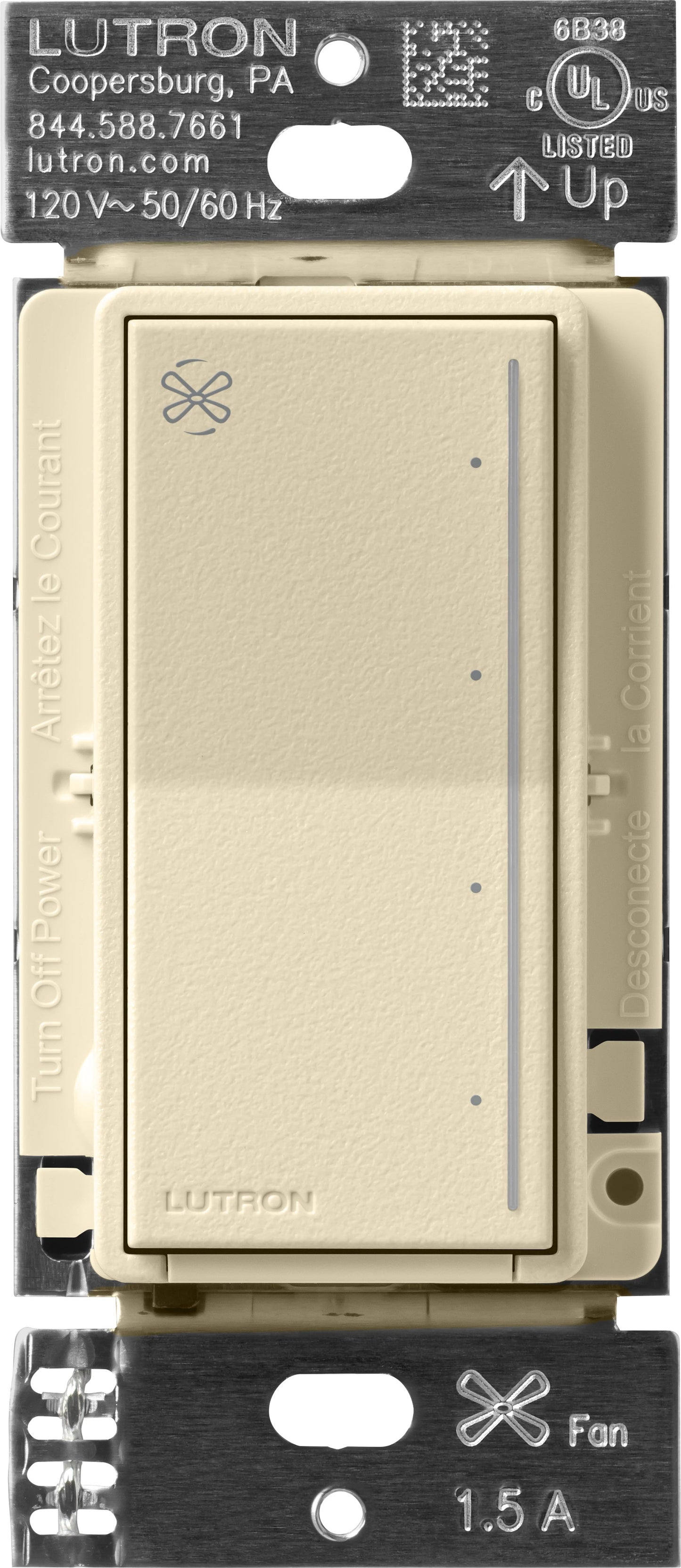 Lutron RadioRA 3 Sunnata Touch Fan Control 1.5A AC Motor Clear Connect Type X - Neutral Required  | RRST-ANF