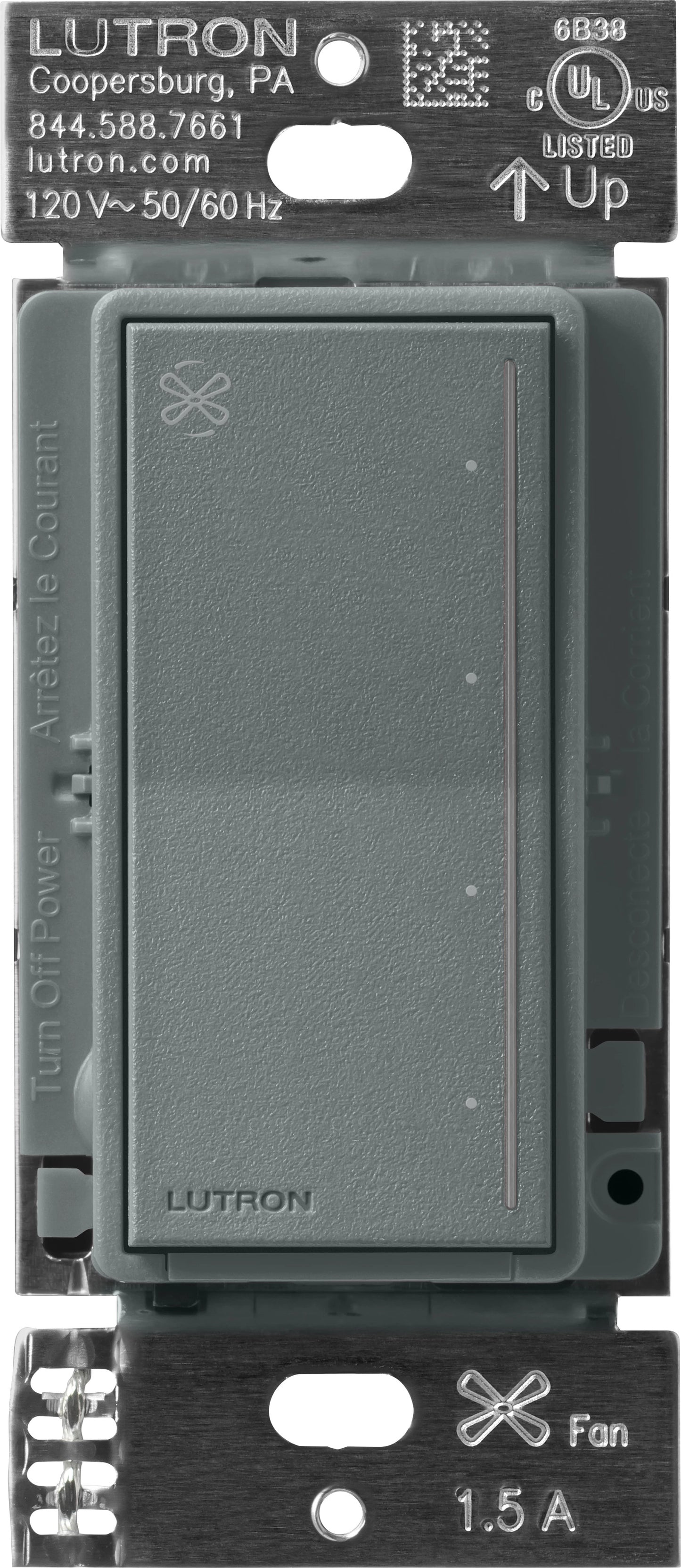 Lutron RadioRA 3 Sunnata Touch Fan Control 1.5A AC Motor Clear Connect Type X - Neutral Required  | RRST-ANF