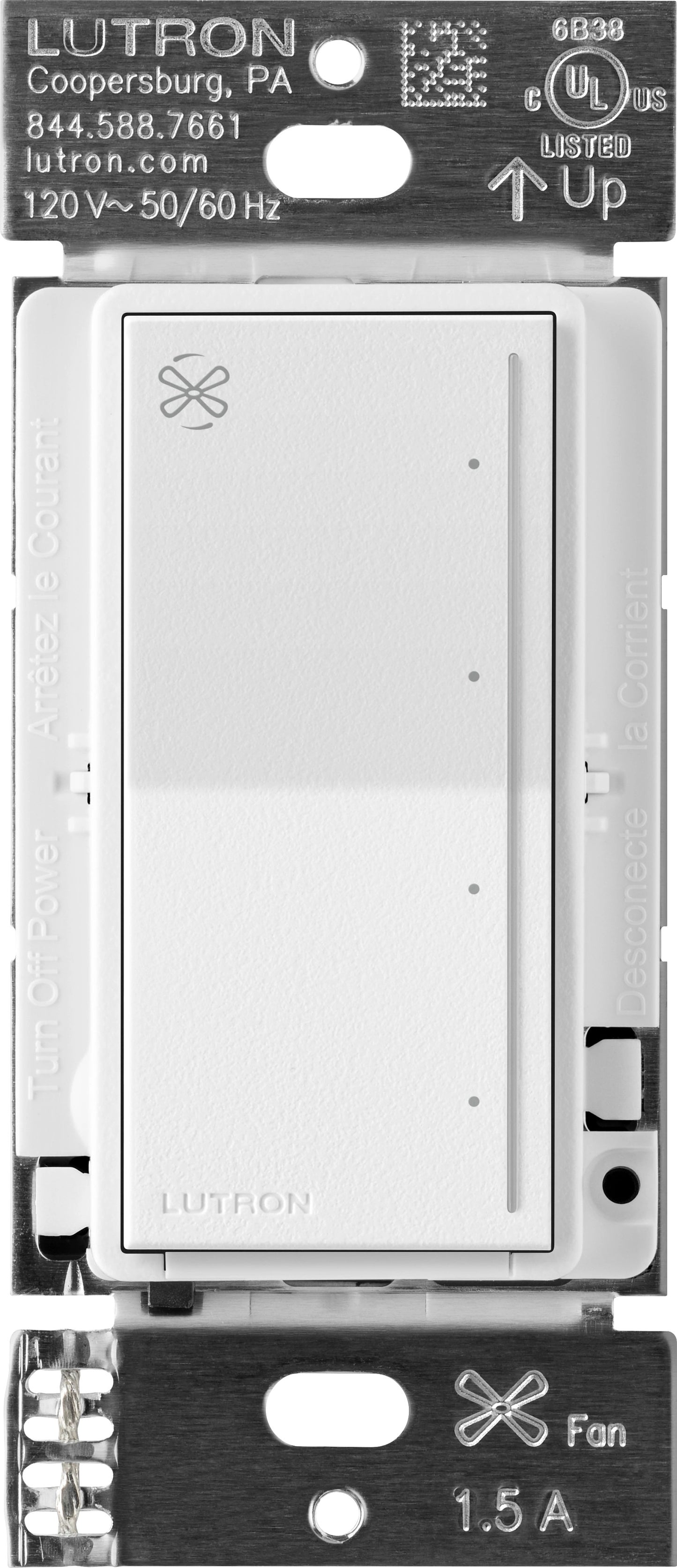 Lutron RadioRA 3 Sunnata Touch Fan Control 1.5A AC Motor Clear Connect Type X - Neutral Required  | RRST-ANF