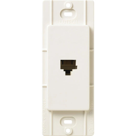 Claro, Satin, Single Telephone Jack in biscuit