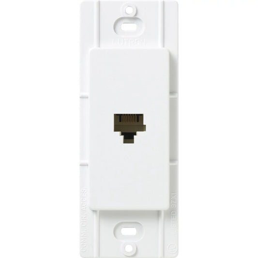 Lutron Claro Telephone Jack, Fits Decorator-Style Wall Plates, SC-PJ-SW, Snow White