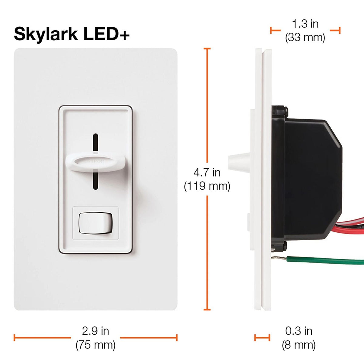 Lutron Skylark LED+ Dimmer Switch 150W LED / 600W Inc/Hal 120V Single-Pole/3-Way | SCL-153P