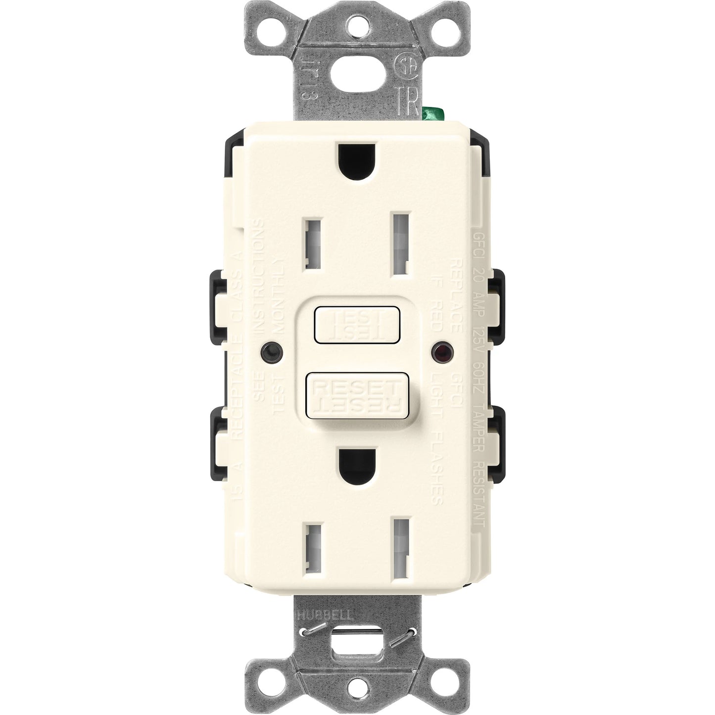 Lutron Tamper-Resistant Self Testing GFCI Receptacles - Satin Color 15A 125V | SCR-15-GFST-XX