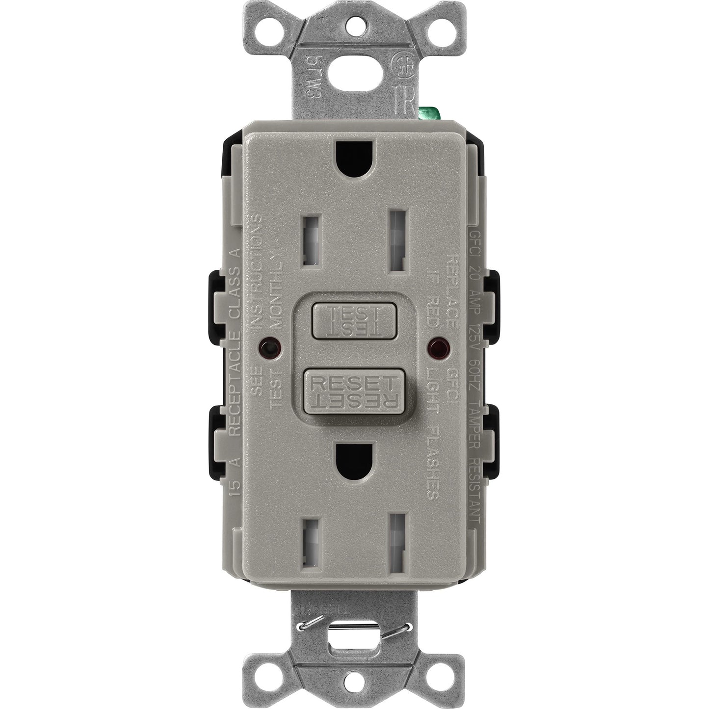 Lutron Tamper-Resistant Self Testing GFCI Receptacles - Satin Color 15A 125V | SCR-15-GFST-XX
