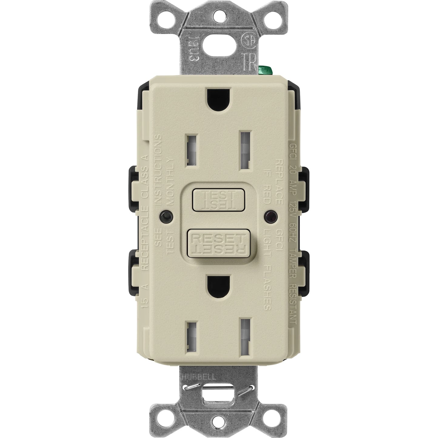 Lutron Tamper-Resistant Self Testing GFCI Receptacles - Satin Color 15A 125V | SCR-15-GFST-XX