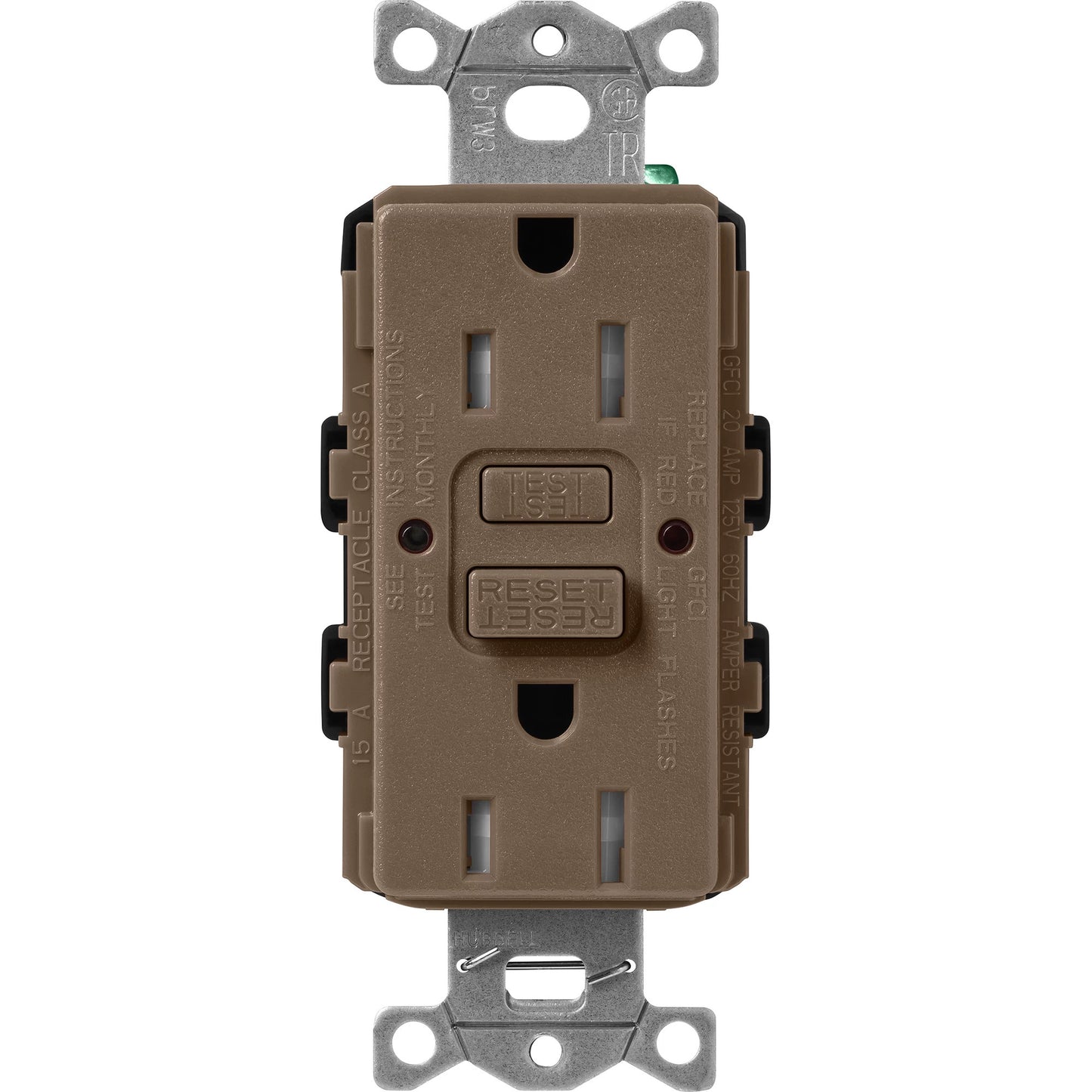 Lutron Tamper-Resistant Self Testing GFCI Receptacles - Satin Color 15A 125V | SCR-15-GFST-XX