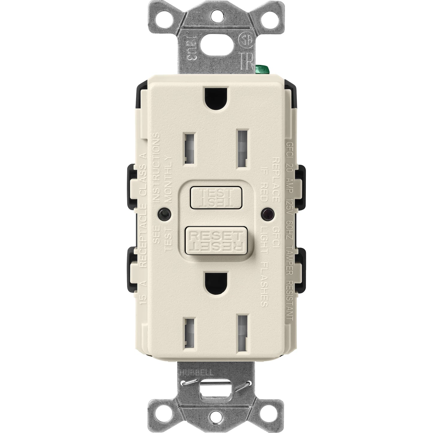 Lutron Tamper-Resistant Self Testing GFCI Receptacles - Satin Color 15A 125V | SCR-15-GFST-XX