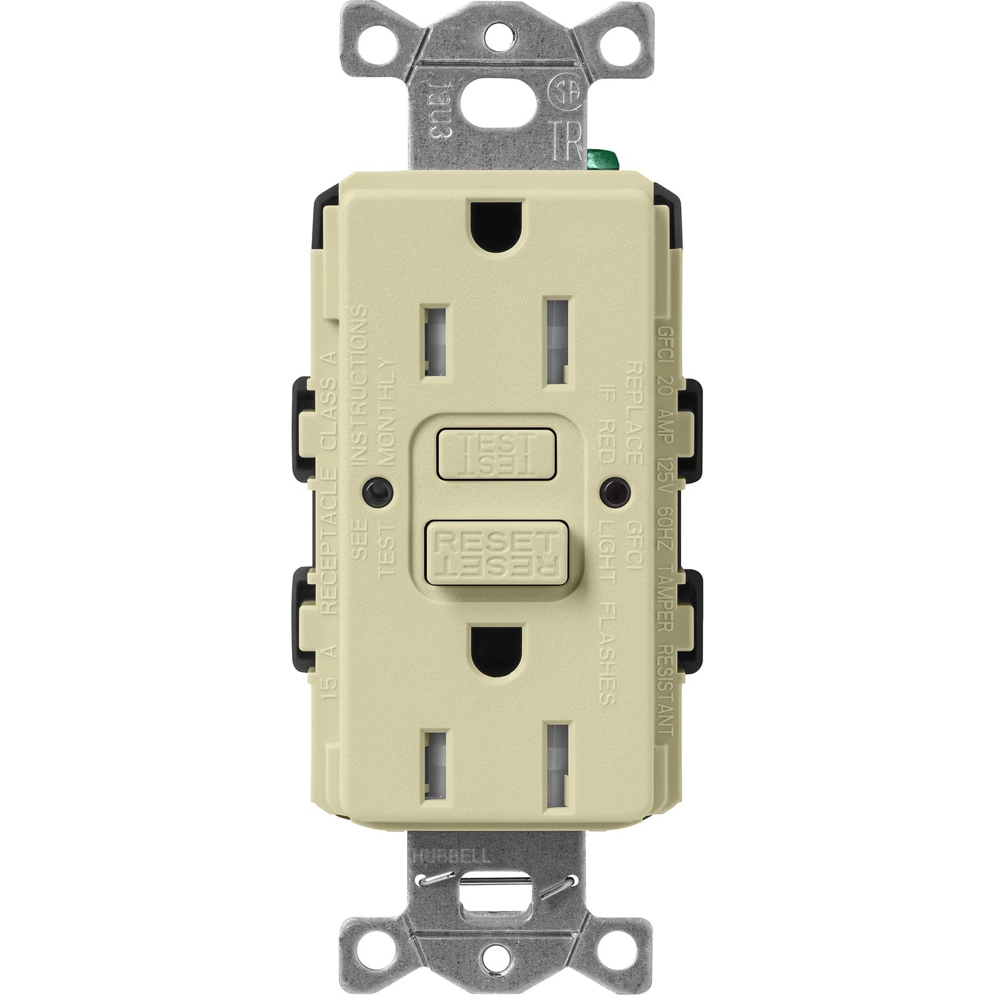 Lutron Tamper-Resistant Self Testing GFCI Receptacles - Satin Color 15A 125V | SCR-15-GFST-XX