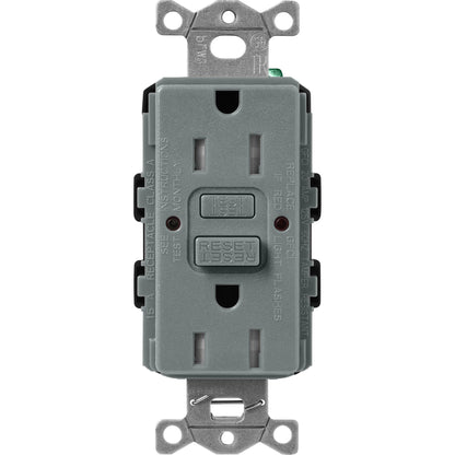 Lutron Tamper-Resistant Self Testing GFCI Receptacles - Satin Color 15A 125V | SCR-15-GFST-XX
