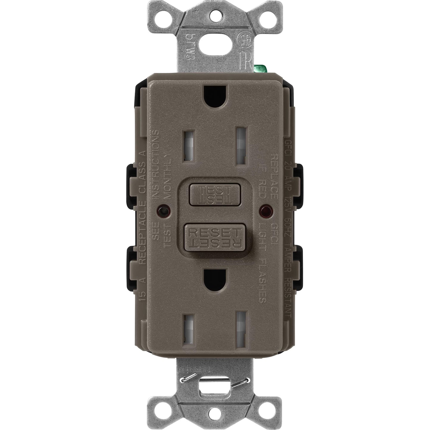 Lutron Tamper-Resistant Self Testing GFCI Receptacles - Satin Color 15A 125V | SCR-15-GFST-XX