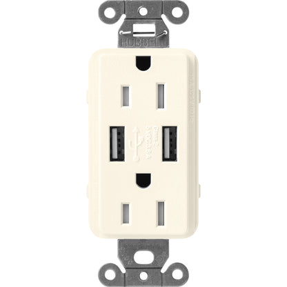 Lutron Tamper-Resistant USB Receptacles - Satin Color 15A 125V | SCR-15-UBTR-XX