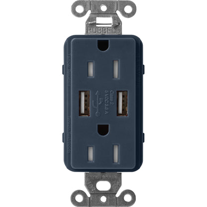 Lutron Tamper-Resistant USB Receptacles - Satin Color 15A 125V | SCR-15-UBTR-XX