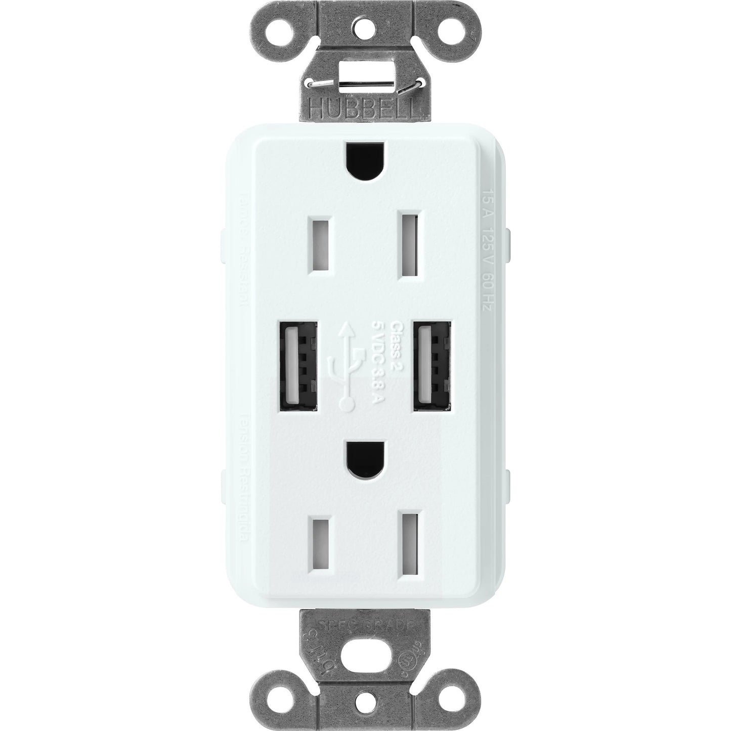 Lutron Tamper-Resistant USB Receptacles - Satin Color 15A 125V | SCR-15-UBTR-XX
