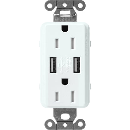 Lutron Tamper-Resistant USB Receptacles - Satin Color 15A 125V | SCR-15-UBTR-XX