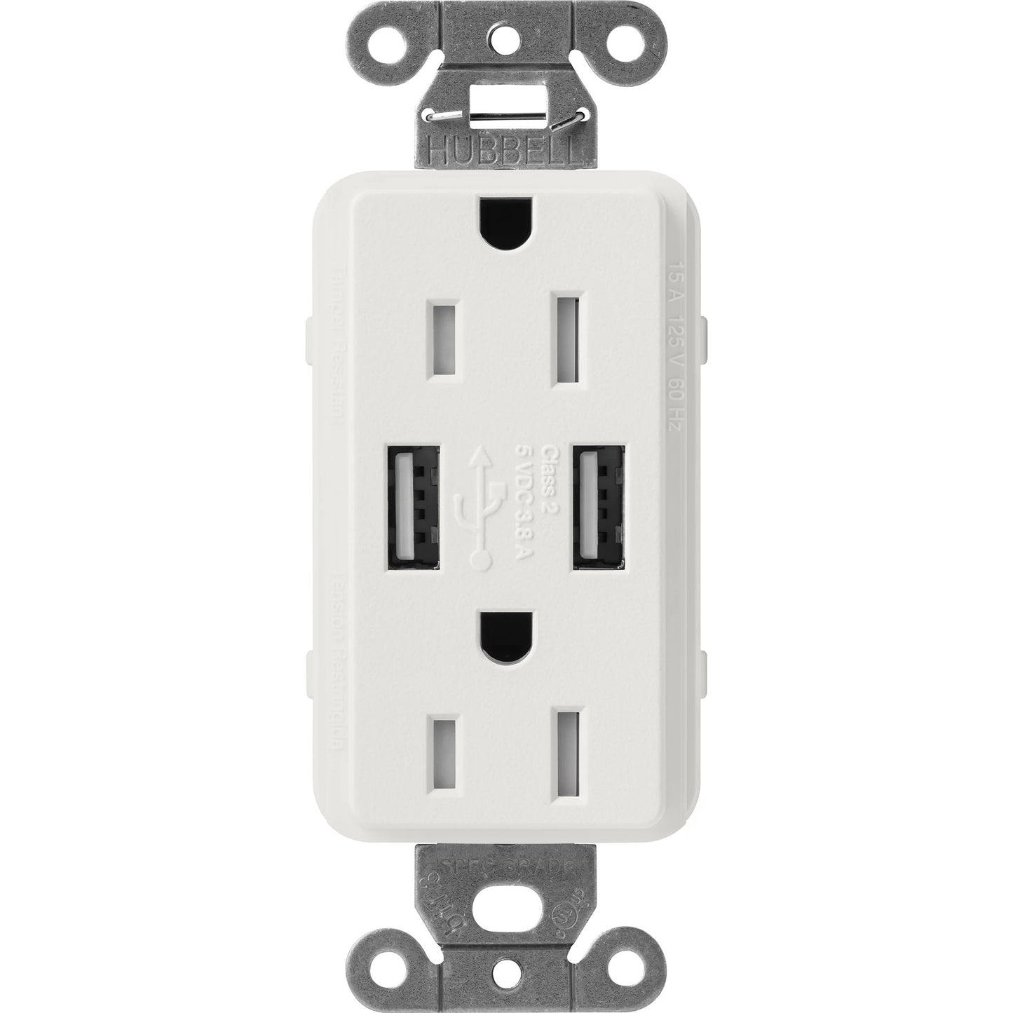 Lutron Tamper-Resistant USB Receptacles - Satin Color 15A 125V | SCR-15-UBTR-XX