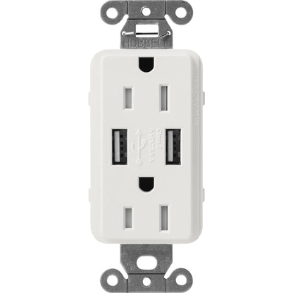 Lutron Tamper-Resistant USB Receptacles - Satin Color 15A 125V | SCR-15-UBTR-XX