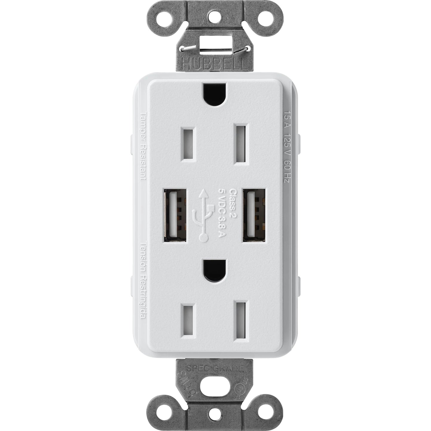 Lutron Tamper-Resistant USB Receptacles - Satin Color 15A 125V | SCR-15-UBTR-XX
